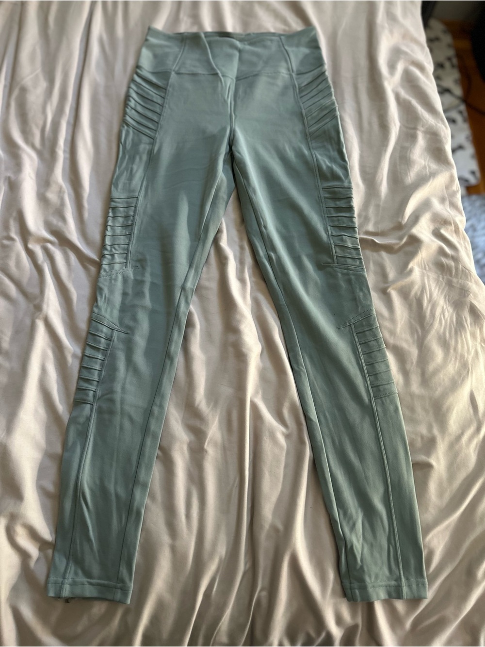 Athleta Sage Green High-Rise Moto Leggings